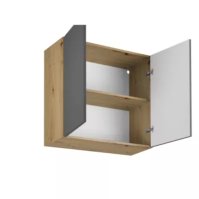Küchenoberschrank VALEN – Breite 80 cm, Eiche handwerklich/grau
