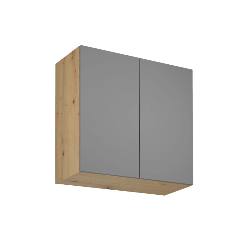 Küchenoberschrank VALEN – Breite 80 cm, Eiche handwerklich / Graubeige