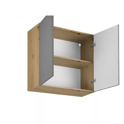 Küchenoberschrank VALEN – Breite 80 cm, Eiche handwerklich / Graubeige