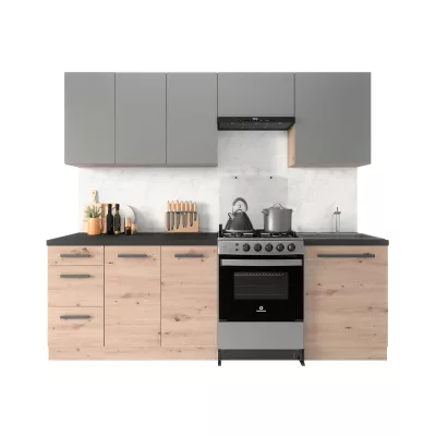 Küchenoberschrank VALEN – Breite 60 cm, Eiche handwerklich / Graubeige