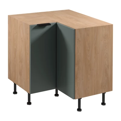 Unterschrank SALERNO - 84x84 cm, Eiche / Grün