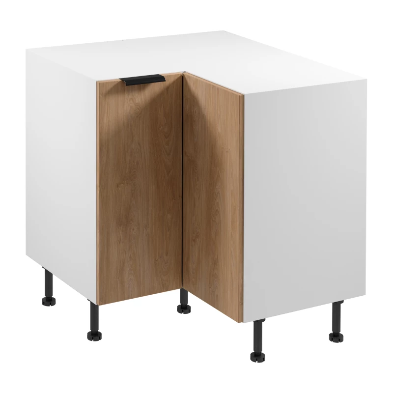 Unterschrank SALERNO – 84 x 84 cm, weiß/Eiche