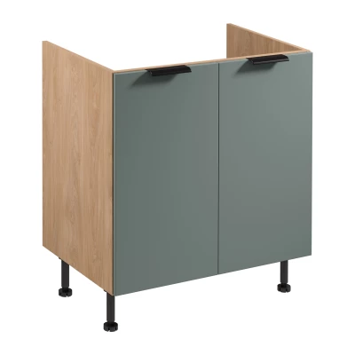 SALERNO Unterschrank für Spülbecken – Breite 80 cm, Eiche/Grün