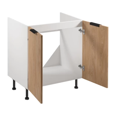 SALERNO Unterschrank für Spüle – Breite 80 cm, weiß/eiche