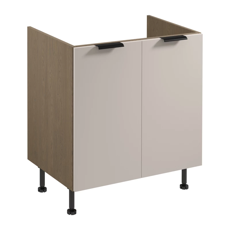 SALERNO Unterschrank für Spülbecken – Breite 80 cm, Farbe: Baltic Storm / Beige