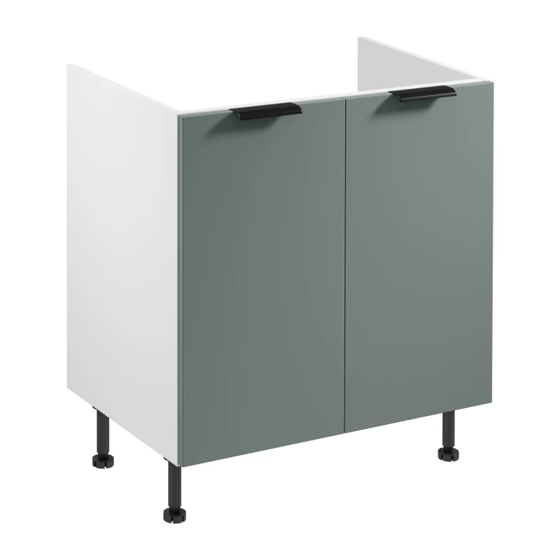 SALERNO Unterschrank für Spülbecken – Breite 80 cm, weiß/grün