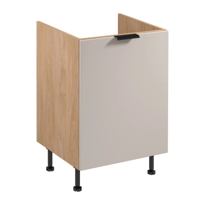 SALERNO Spülenunterschrank – Breite 60 cm, Eiche/Beige + GRATIS Abfallbehälter