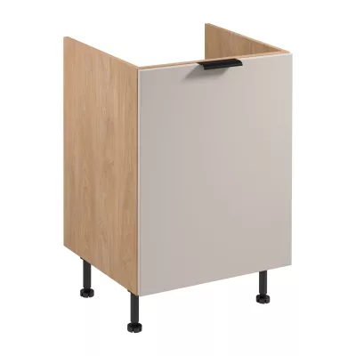 SALERNO Spülenunterschrank – Breite 60 cm, Eiche/Beige + GRATIS Abfallbehälter