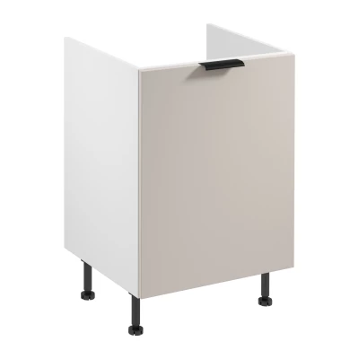 SALERNO Spülenunterschrank – Breite 60 cm, weiß/beige + GRATIS Abfallbehälter