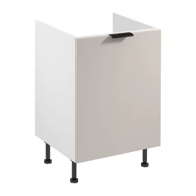 SALERNO Spülenunterschrank – Breite 60 cm, weiß/beige + GRATIS Abfallbehälter