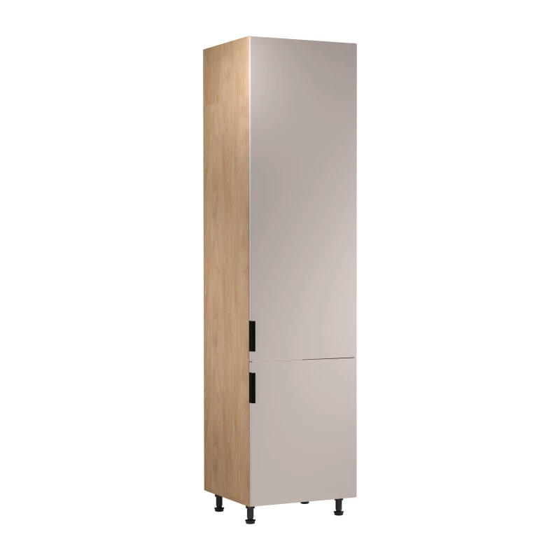Schrank für Einbaukühlschrank SALERNO – Breite 60 cm, Eiche/Beige