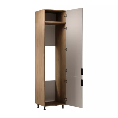 Schrank für Einbaukühlschrank SALERNO – Breite 60 cm, Eiche/Beige