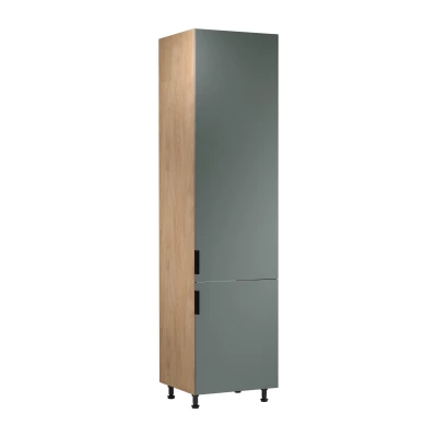 Schrank für Einbaukühlschrank SALERNO – Breite 60 cm, Eiche/Grün