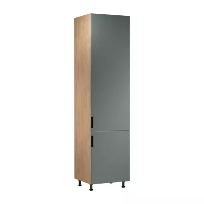 Schrank für Einbaukühlschrank SALERNO – Breite 60 cm, Eiche/Grün
