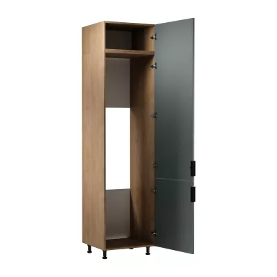Schrank für Einbaukühlschrank SALERNO – Breite 60 cm, Eiche/Grün
