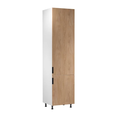 Schrank für Einbaukühlschrank SALERNO – Breite 60 cm, weiß/eiche