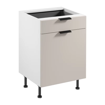 Unterschrank mit Schublade SALERNO – Breite 60 cm, weiß/beige + GRATIS Sideboard