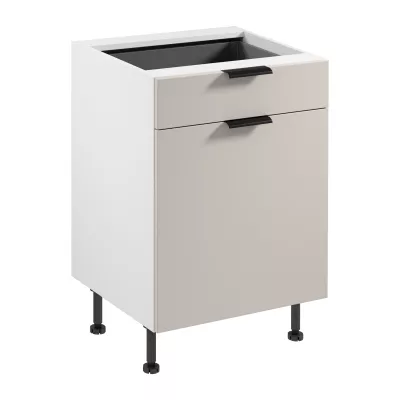 Unterschrank mit Schublade SALERNO – Breite 60 cm, weiß/beige + GRATIS Sideboard