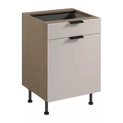 Unterschrank mit Schublade SALERNO – Breite 60 cm, Baltic Storm/Beige + GRATIS Sideboard