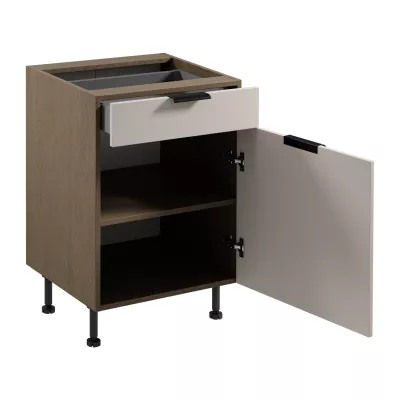 Unterschrank mit Schublade SALERNO – Breite 60 cm, Baltic Storm/Beige + GRATIS Sideboard