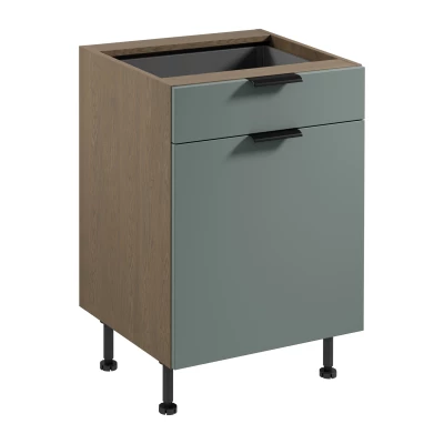 Unterschrank mit Schublade SALERNO – Breite 60 cm, Baltic Storm/Grün + GRATIS Sideboard
