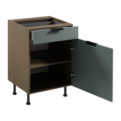 Unterschrank mit Schublade SALERNO – Breite 60 cm, Baltic Storm/Grün + GRATIS Sideboard
