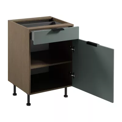 Unterschrank mit Schublade SALERNO – Breite 60 cm, Baltic Storm/Grün + GRATIS Sideboard