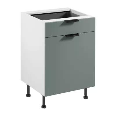Unterschrank mit Schublade SALERNO – Breite 60 cm, weiß/grün + GRATIS Sideboard