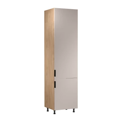 Hoher Küchenschrank SALERNO – Breite 60 cm, Eiche/Beige