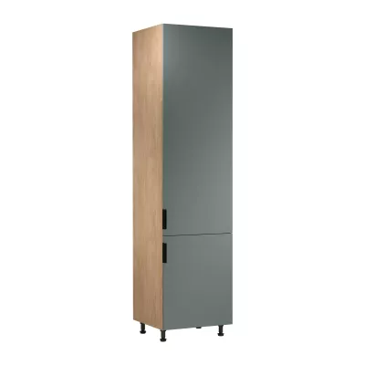 Hoher Küchenschrank SALERNO – Breite 60 cm, Eiche/Grün