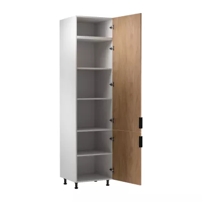 Hoher Küchenschrank SALERNO – Breite 60 cm, weiß/Eiche