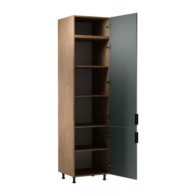 Hoher Küchenschrank SALERNO – Breite 60 cm, Farbe: Baltic Storm / Grün