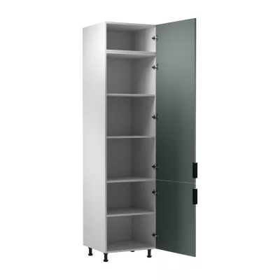 Hoher Küchenschrank SALERNO – Breite 60 cm, weiß/grün