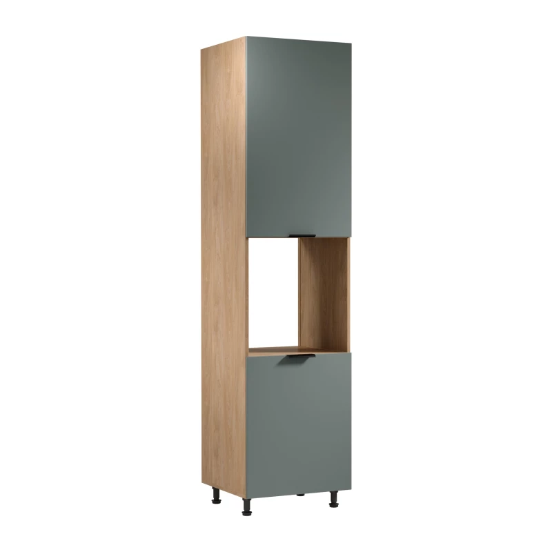 Backofenschrank SALERNO – Breite 60 cm, Eiche/Grün