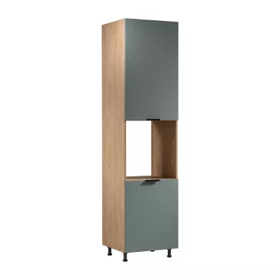 Backofenschrank SALERNO – Breite 60 cm, Eiche/Grün