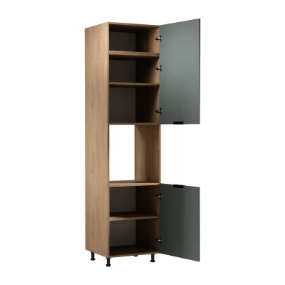 Backofenschrank SALERNO – Breite 60 cm, Eiche/Grün