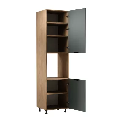 Backofenschrank SALERNO – Breite 60 cm, Eiche/Grün