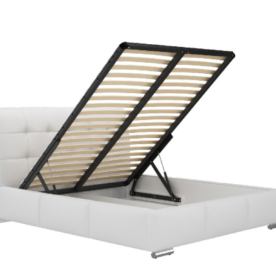 Modernes gepolstertes Einzelbett Evelyn mit Stauraum schwarz 120 x 200