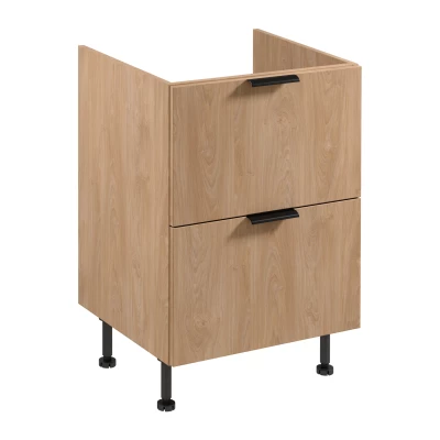 Unterschrank SALERNO mit Schublade – Breite 60 cm, Eiche