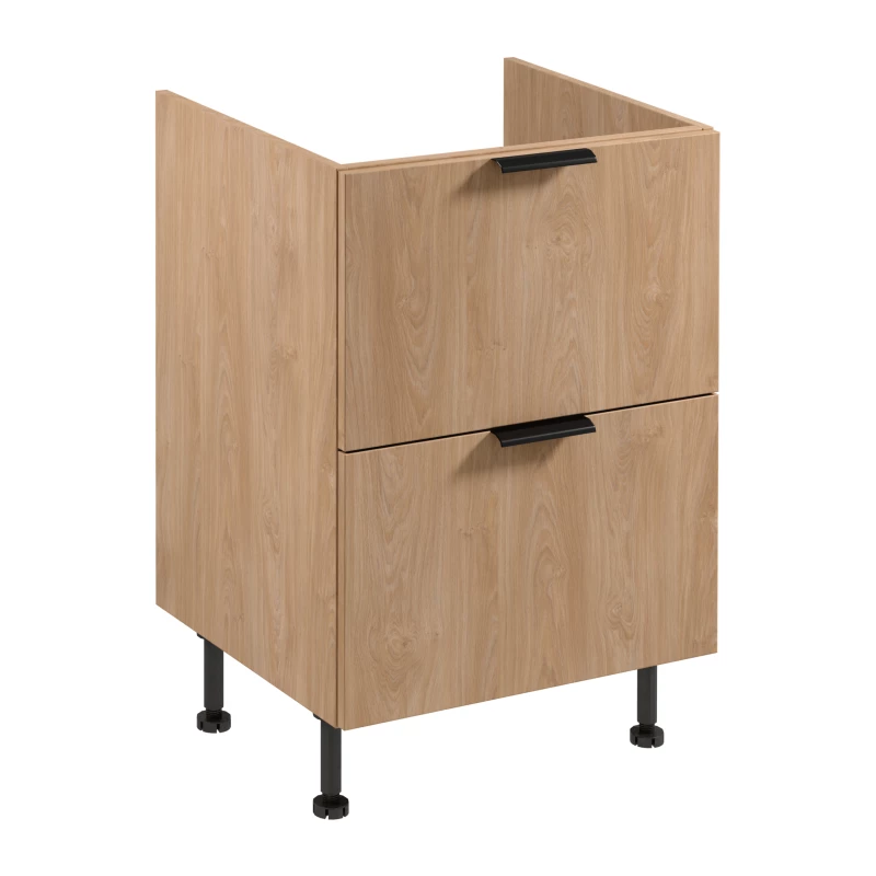 Unterschrank SALERNO mit Schublade – Breite 60 cm, Eiche