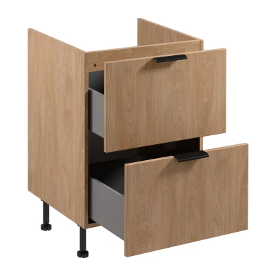 Unterschrank SALERNO mit Schublade – Breite 60 cm, Eiche
