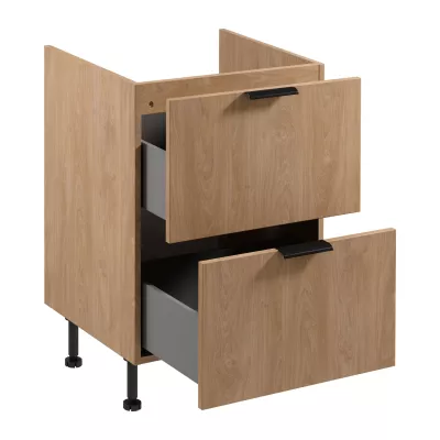 Unterschrank SALERNO mit Schublade – Breite 60 cm, Eiche
