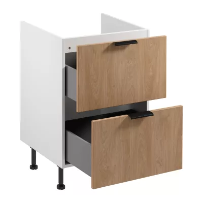 Küchenunterschrank SALERNO – Breite 60 cm, weiß/Eiche