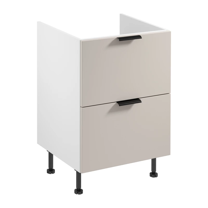 Unterschrank SALERNO mit Schublade – Breite 60 cm, weiß/beige