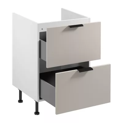 Unterschrank SALERNO mit Schublade – Breite 60 cm, weiß/beige
