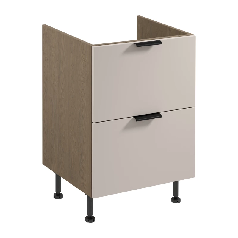 Unterschrank SALERNO mit Schublade – Breite 60 cm, Farbe: Baltic Storm / Beige