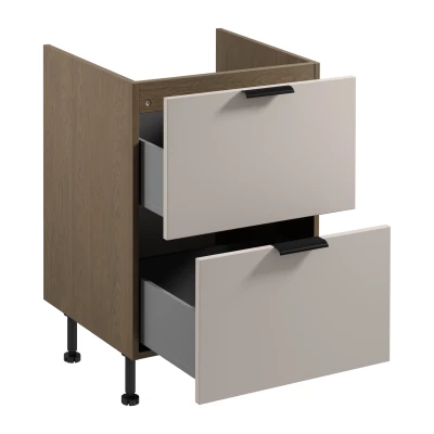 Unterschrank SALERNO mit Schublade – Breite 60 cm, Farbe: Baltic Storm / Beige