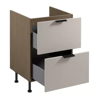 Unterschrank SALERNO mit Schublade – Breite 60 cm, Farbe: Baltic Storm / Beige