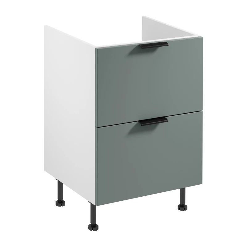 Unterschrank SALERNO mit Schublade – Breite 60 cm, weiß/grün