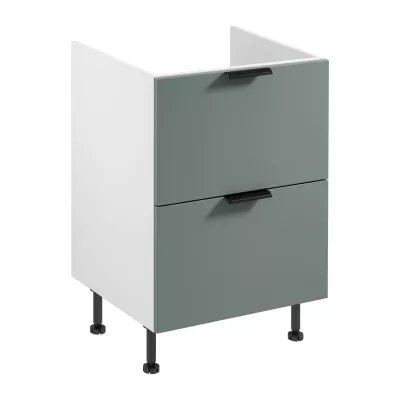 Unterschrank SALERNO mit Schublade – Breite 60 cm, weiß/grün